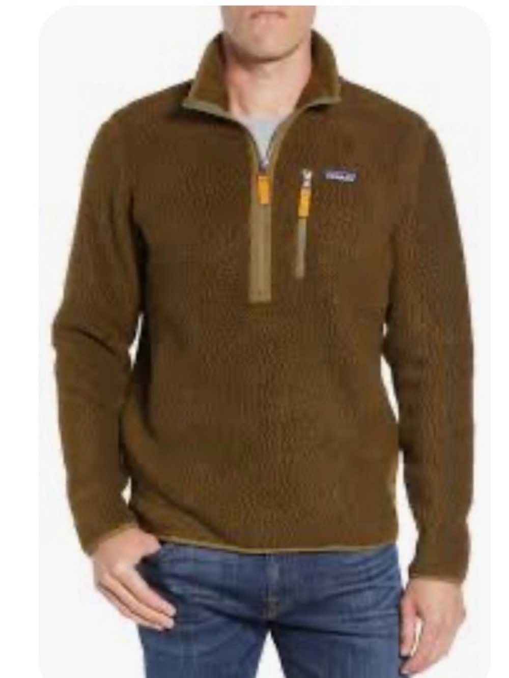Patagonia Men's Retro Pile Fleece Half Zip Pullover Sediment Brown EUC XL #2649